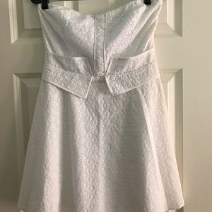 White Lace Strapless Dress